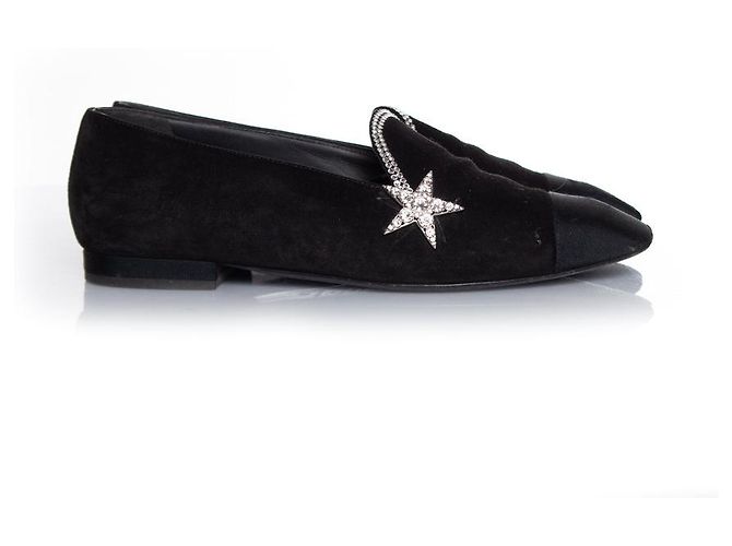 Chanel, Mocassino stella cometa in camoscio nero - vista 4