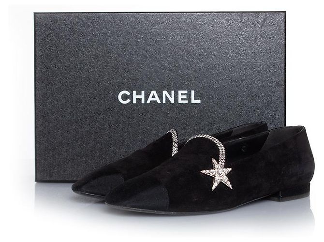 Chanel, Mocassino stella cometa in camoscio nero - vista 8