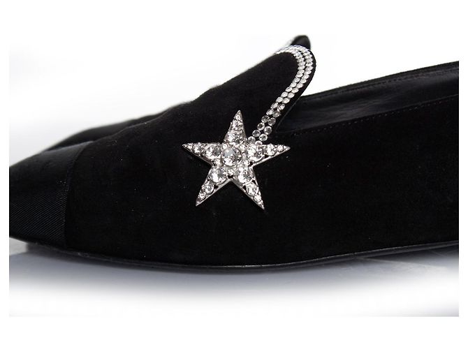 Chanel, Mocassino stella cometa in camoscio nero - vista 9