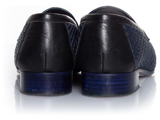 Chanel, Mokassin-Loafer aus gewebtem Leder Blau - Ansicht 5