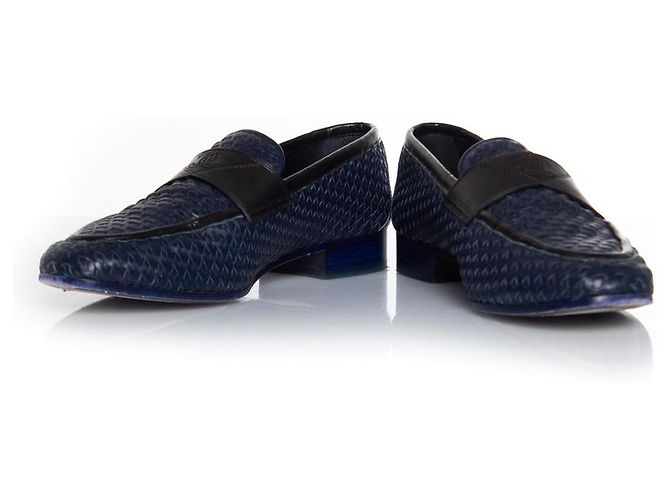 Chanel, Mokassin-Loafer aus gewebtem Leder Blau - Ansicht 6