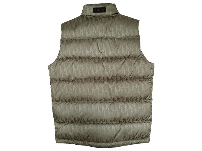Dior sleeveless green down jacket, oblique pattern - view 2