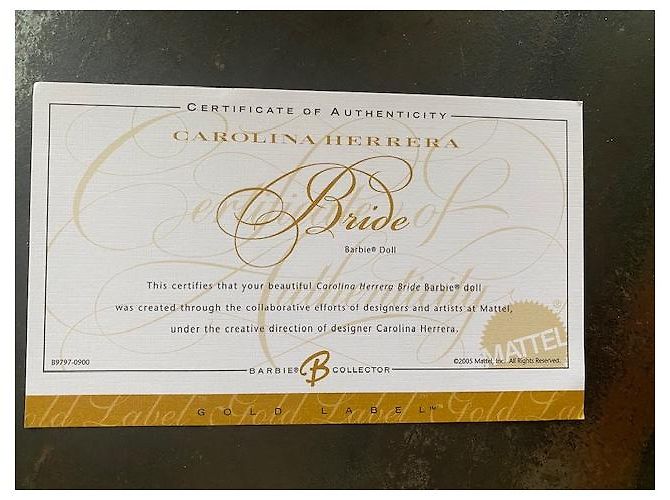 Autre Marque Poupée Barbie Carolina Herrera Bride Gold Label Multicolore - vue 20