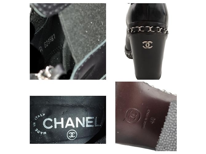 Par de botas Chanel Obsession del desfile de moda de otoño/Invierno 2013-2014 Negro - vista 12