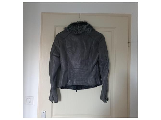 Chaqueta Ventcouvert de cuero gris - vista 2