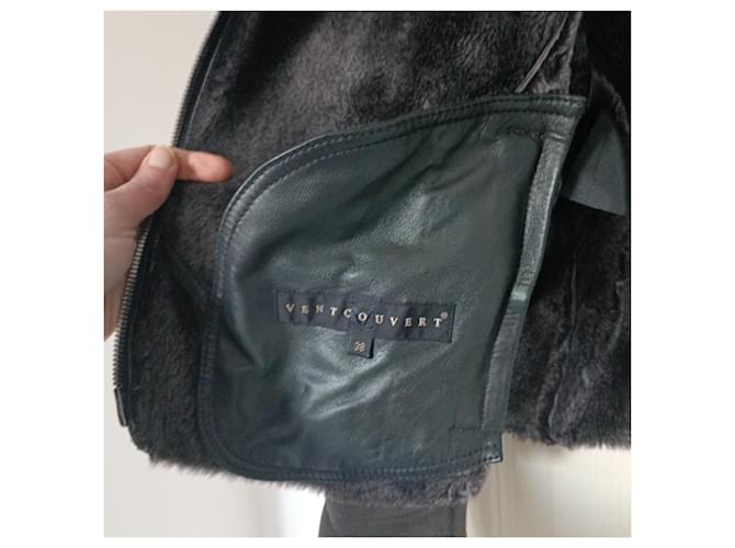 Chaqueta Ventcouvert de cuero gris - vista 4