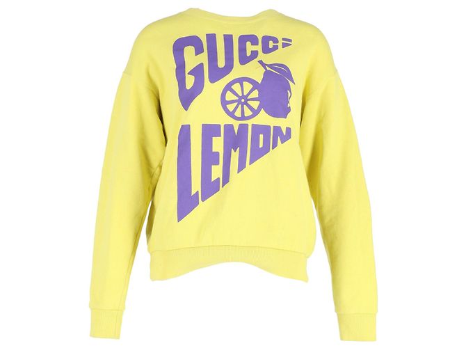 Sudadera Gucci con estampado de limones en algodón amarillo - vista 3