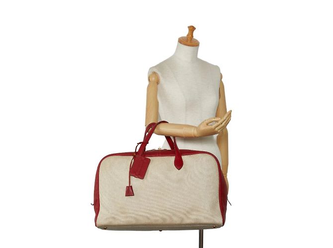 Hermès Clemence Victoria de Voyage 50 Rosso - vista 11