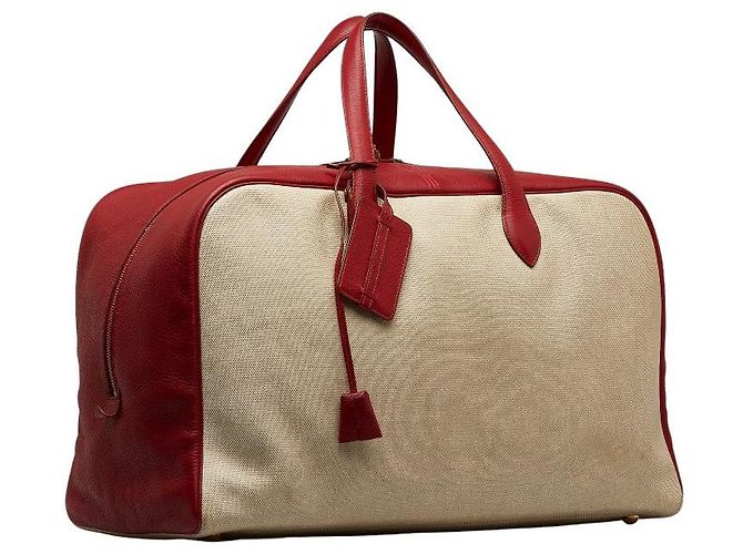 Hermès Clemence Victoria de Voyage 50 Rosso - vista 2
