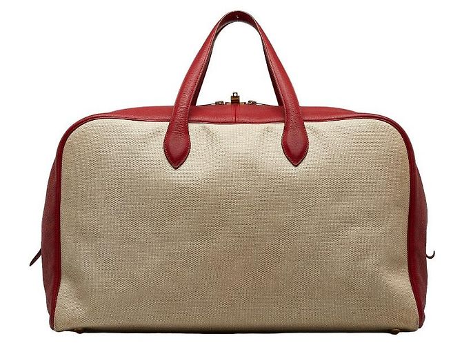 Hermès Clemence Victoria de Voyage 50 Rosso - vista 3