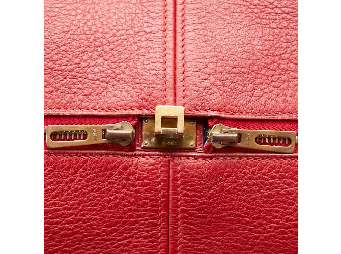 Hermès Clemence Victoria de Voyage 50 Rosso - vista 7
