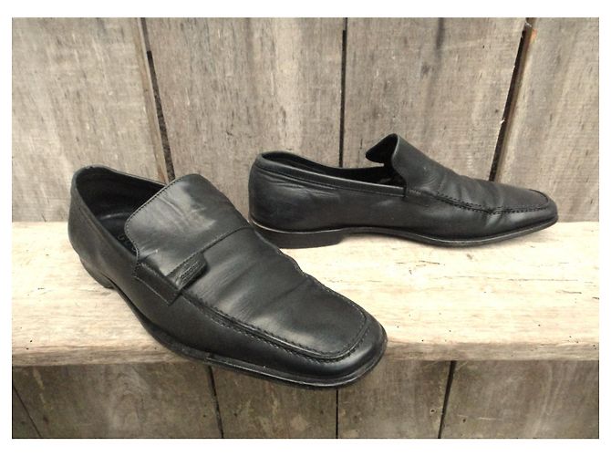 Mocassini Gucci P in pelle nera 45 FR Nero - vista 5