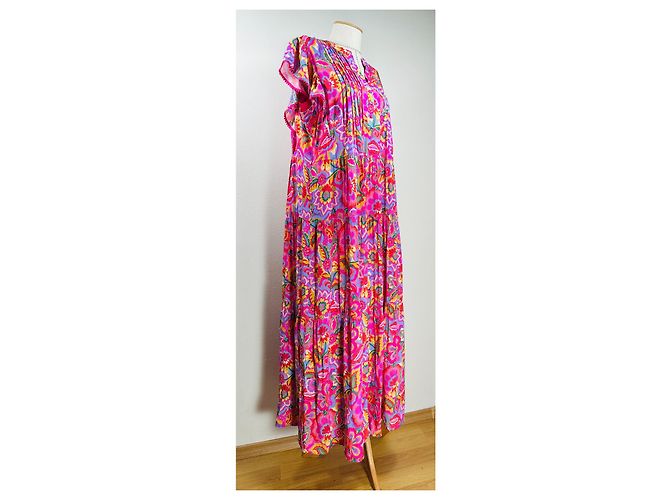 Hale Bob Rosa Zuzanna Langer Viscose Kleid XL - Ansicht 3