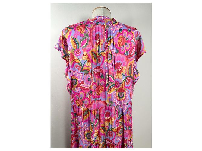 Hale Bob Rosa Zuzanna Langer Viscose Kleid XL - Ansicht 6