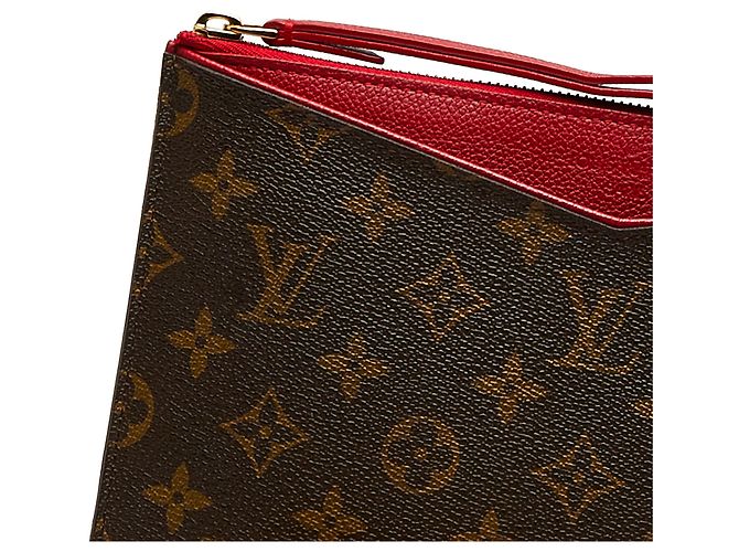 Louis Vuitton Brown Monogram Pochette Pallas Marrone Rosso - vista 9