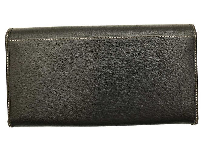 Escada Sport Black Leather White Stitching Carteira Bifold - vista 2