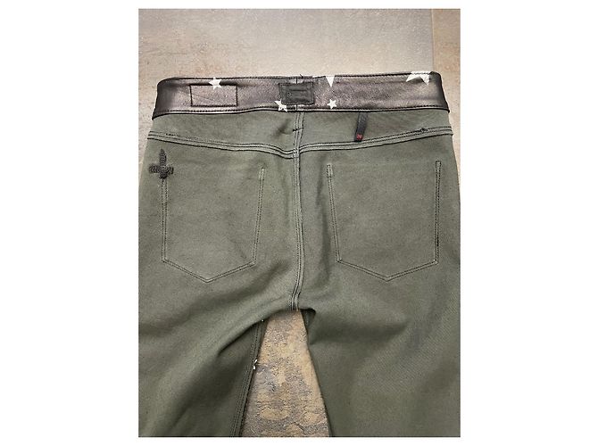 Pantalones RTA PRINCE de piel de cordero negro estampado plata - vista 6
