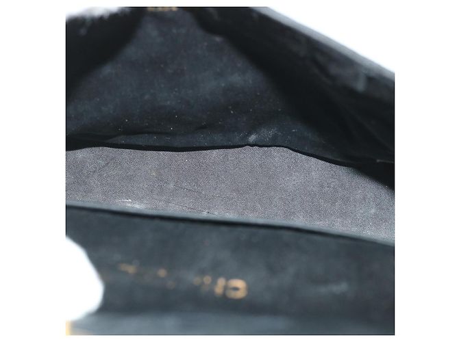 CHANEL Borsa a Spalla Matelassé con Catena Satin Nero Oro CC Auth bs8554 D'oro - vista 11