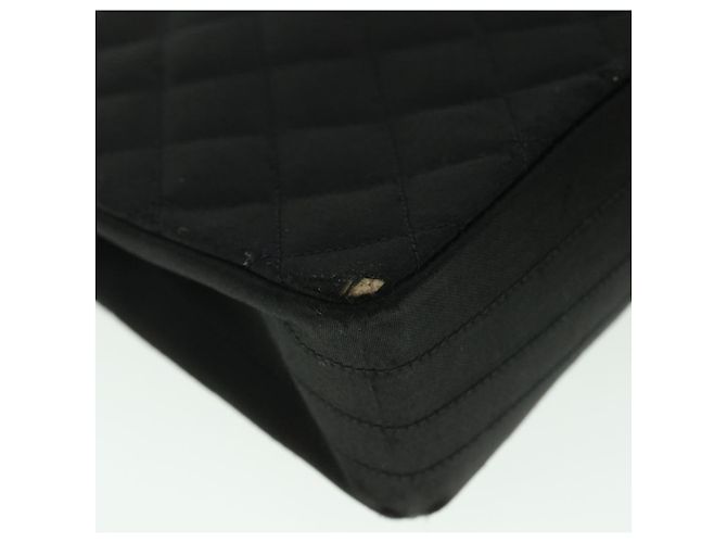 CHANEL Borsa a Spalla Matelassé con Catena Satin Nero Oro CC Auth bs8554 D'oro - vista 17