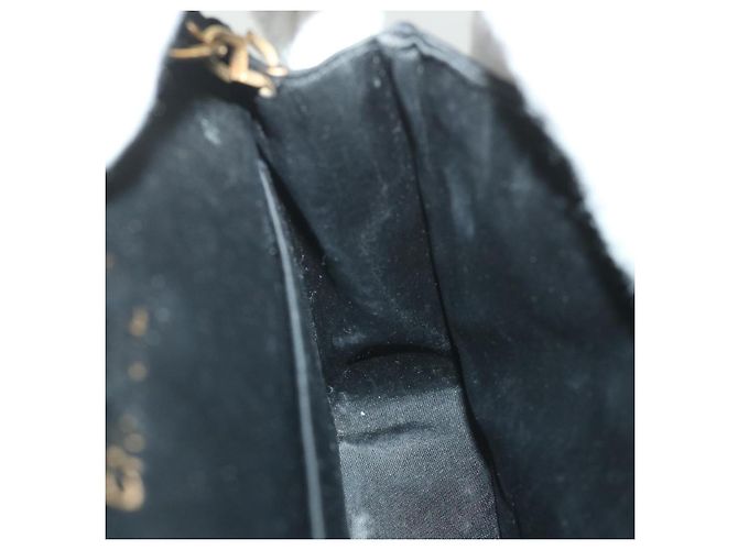 CHANEL Borsa a Spalla Matelassé con Catena Satin Nero Oro CC Auth bs8554 D'oro - vista 19