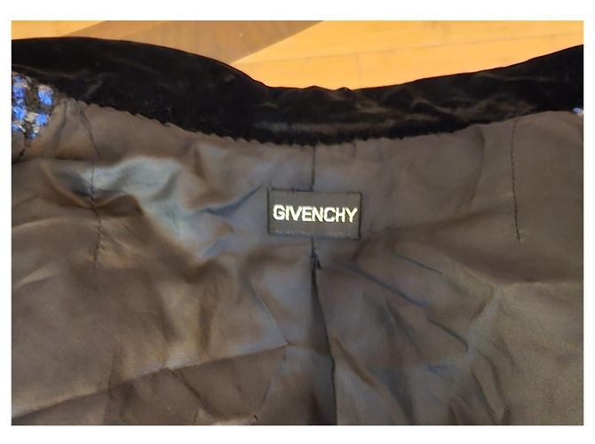Givenchy Houndstooth Wool Jacket Blue and Black - view 3