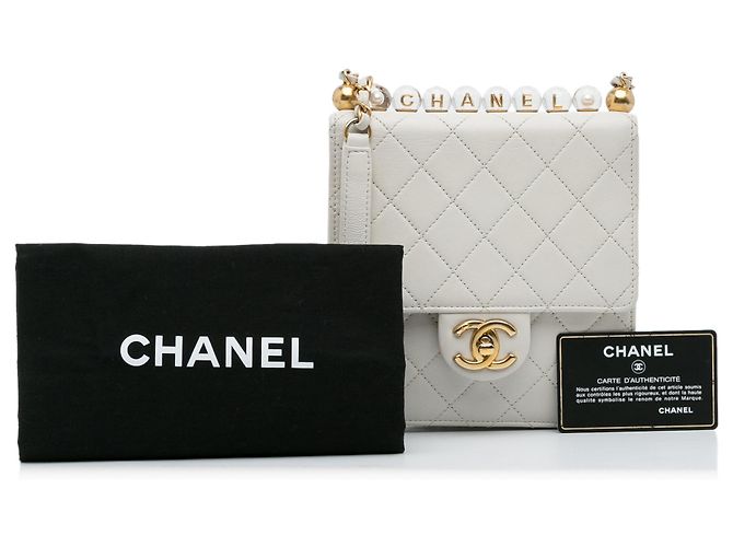 Borsa a tracolla Chanel con perle bianche Mini Chic - vista 11