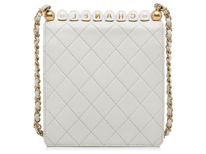Borsa a tracolla Chanel con perle bianche Mini Chic - vista 3