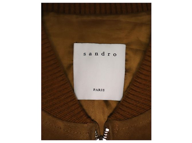 Giubbotto Bomber Sandro Paris in camoscio Marrone - vista 4