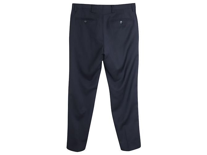 Kenzo Pin Stripe Tailored Trousers in Gray Wool Brown - view 2