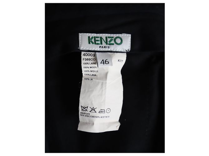 Kenzo Pin Stripe Tailored Trousers in Gray Wool Brown - view 6