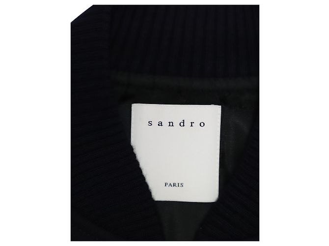 Blouson Bomber Sandro Paris en Coton Noir - vue 4
