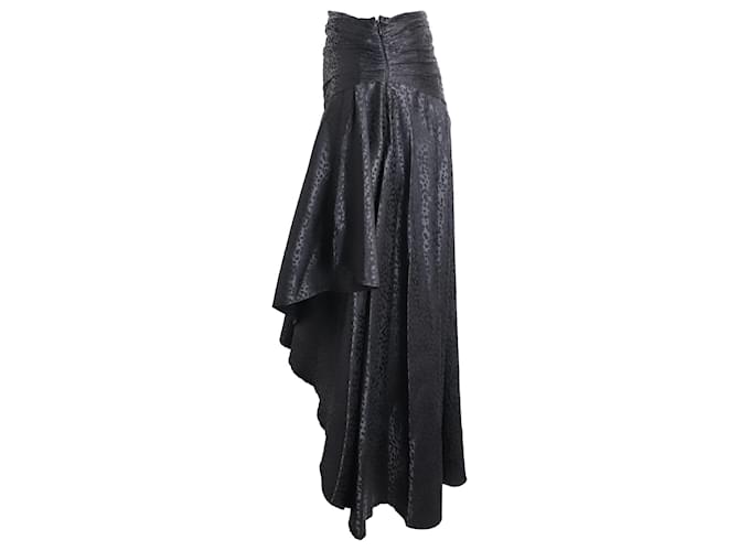Autre Marque Dodo Bar oder drapierter Midirock aus schwarzem Polyester - Ansicht 2