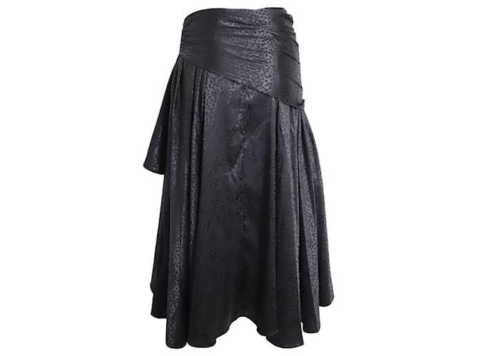 Autre Marque Dodo Bar oder drapierter Midirock aus schwarzem Polyester - Ansicht 3