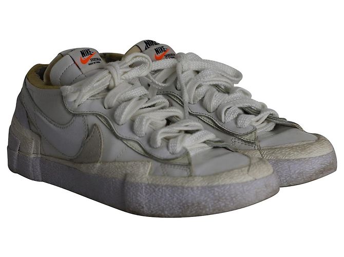 Zapatillas Nike x Sacai Blazer Low en charol blanco - vista 3