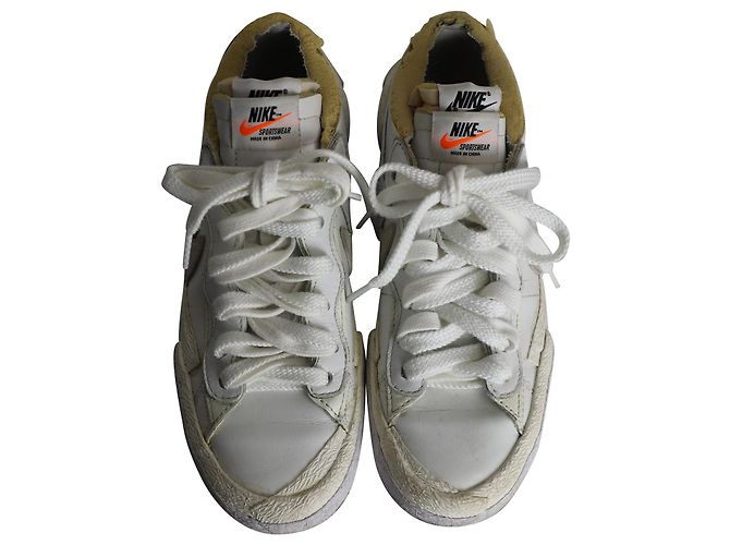 Zapatillas Nike x Sacai Blazer Low en charol blanco - vista 5