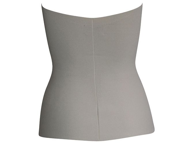 Top sin tirantes Khaite Punto en viscosa blanca Blanco Crudo - vista 3