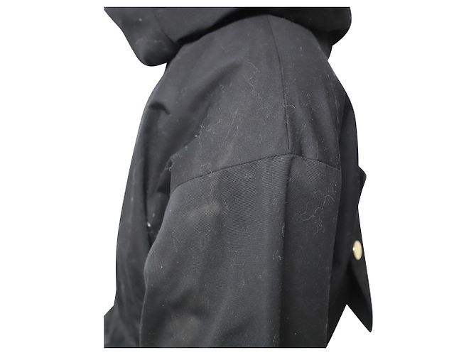 Sandro Hooded Parka in Black Cotton - view 5