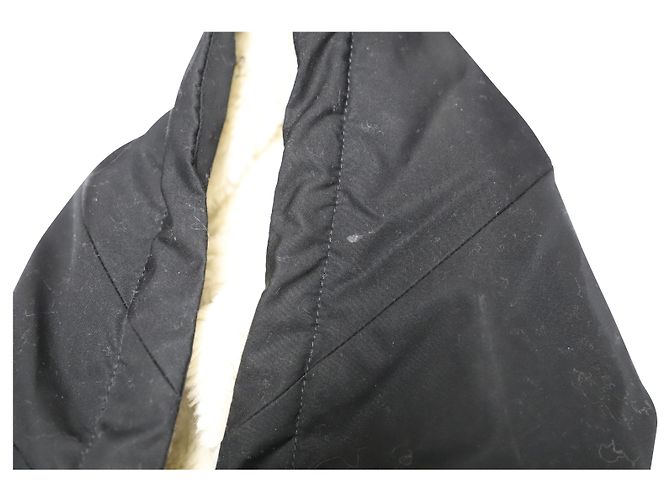 Sandro Hooded Parka in Black Cotton - view 7