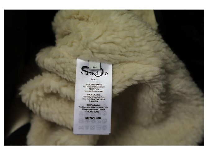 Sandro Hooded Parka in Black Cotton - view 9