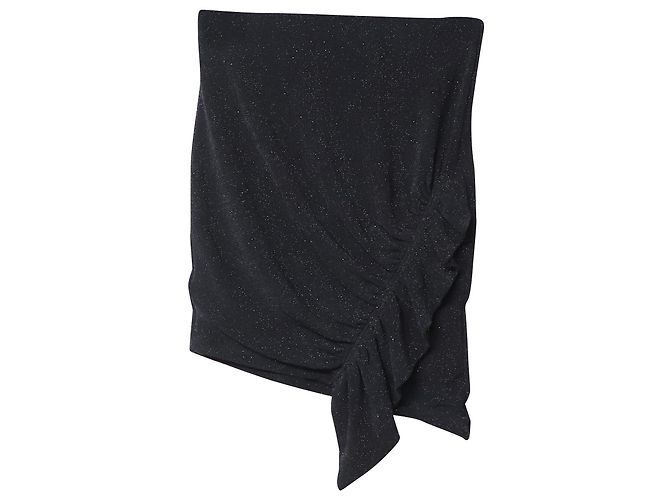Iro Zilka Metallic-Stretch-Strick-Minirock aus schwarzem Nylon - Ansicht 5