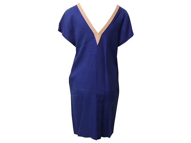 Abito cut-out Balenciaga in rayon blu - vista 3