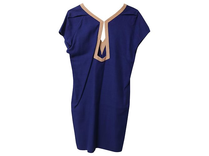 Abito cut-out Balenciaga in rayon blu - vista 4