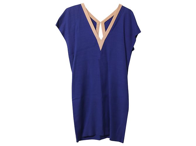 Abito cut-out Balenciaga in rayon blu - vista 5