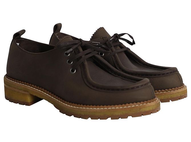 Derby stringata Max Mara Weekend in pelle marrone - vista 3