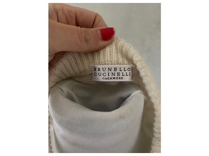 Brunello Cucinelli Be a good one chain Pullover beige Seide Kaschmir Mohair Roh - Ansicht 4