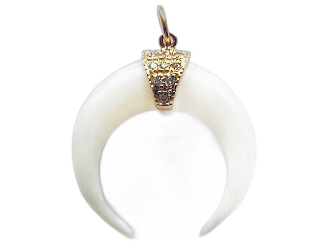Jacquie Aiche Pave Bone Horn Charm-Anhänger Roh - Ansicht 2