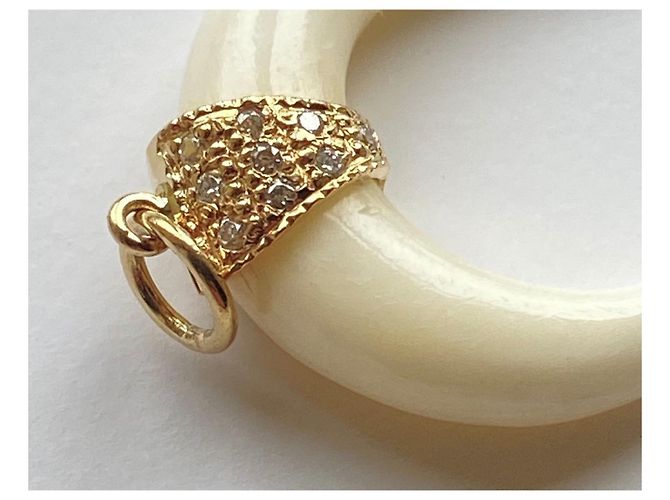 Jacquie Aiche Pave Bone Horn Charm-Anhänger Roh - Ansicht 3