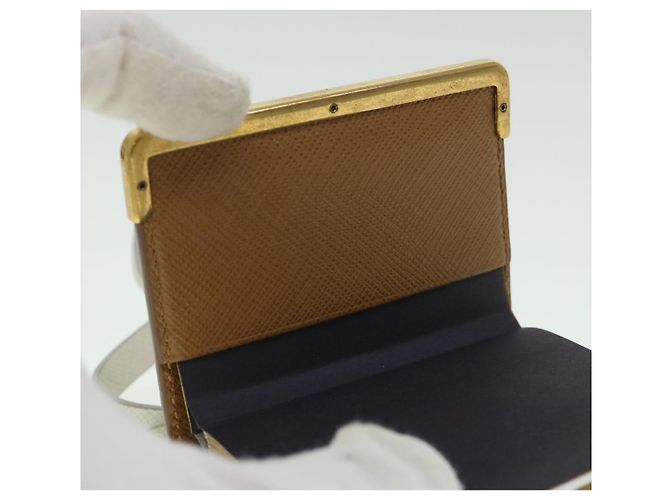 Saffiano PRADA Notepad Charm Safiano leather Brown Auth ar10387b - view 11