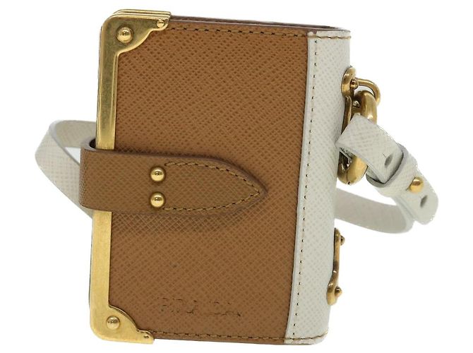 Saffiano PRADA Notepad Charm Safiano leather Brown Auth ar10387b - view 13