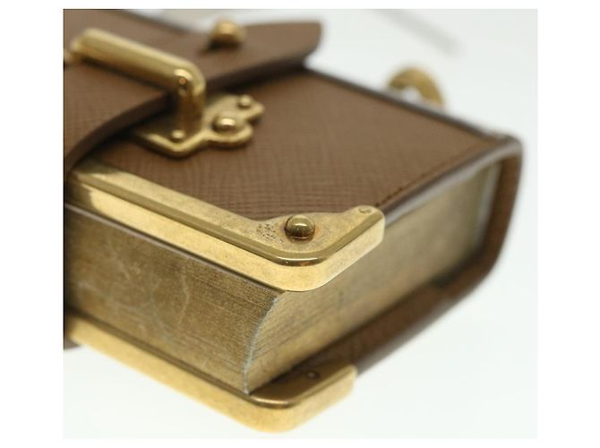 Saffiano PRADA Notepad Charm Safiano leather Brown Auth ar10387b - view 14